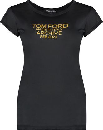 Tom Ford Womens Silk T-shirt - Black - Size EU 40 (Womens)