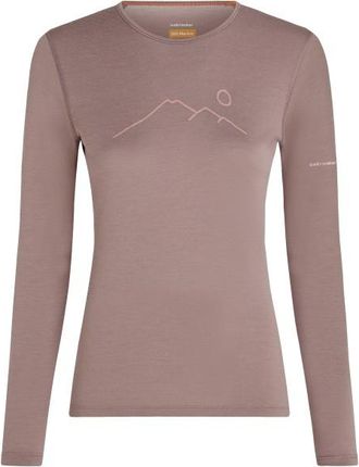 Icebreaker Merino 200 Oasis L/S Crewe Rainer Ridge Merinounterw&auml;sche f&uuml;r Damen | braun