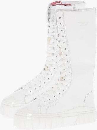 Diesel Leather Lace-up Boots S-HANAMI with Flatform Sole size 39