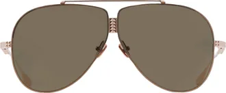 Valentino XVI G-15 Gold Flash Mirror Pilot Unisex Sunglasses VLS-100 B 64