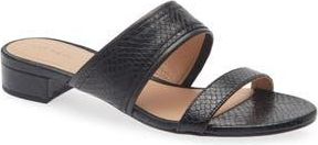 Cole Haan Fionna Wave Double Band Slide Sandals in Black Snake Print Leather at Nordstrom Rack, Size 6.5