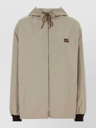 Miu Miu hooded jacket elasticated cuffs side pockets