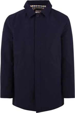 Aquascutum Blauwe Trenchcoat Model A004 - Heren - Zomerjassen - Blauw - XL - Jassen