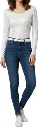 Petit Pois by Viviana G Crew Neck Long Sleeve Mesh Tee In White