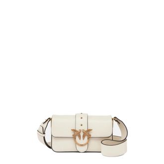 Pinko Love One Mini Schoudertas - Dames - Schoudertassen - Wit - ONE Size - Leer - Tassen
