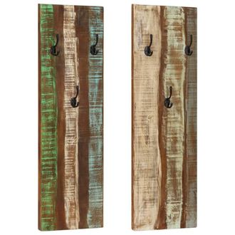 Berkfield Home Wall-mounted Coat Racks 2 pcs 36x3x110 cm Solid Reclaimed Wood | Size: 36 x 3 x 110 cm