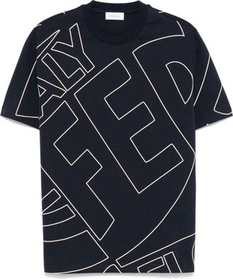Ferragamo graphic-print T-shirt - men - Cotton - M - Blue