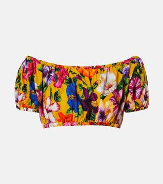 Dolce & Gabbana Crop top de algod&oacute;n floral