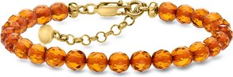 Ross-Simons 6mm Amber Bead Bracelet With 18kt Gold Over Sterling