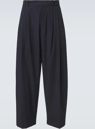 STUDIO NICHOLSON Pantalones anchos Line de algod&oacute;n
