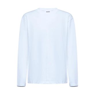 Silvian Heach Top a Maniche Lunghe con Scollo Dritto - - Tops - Donna - Bianco - S
