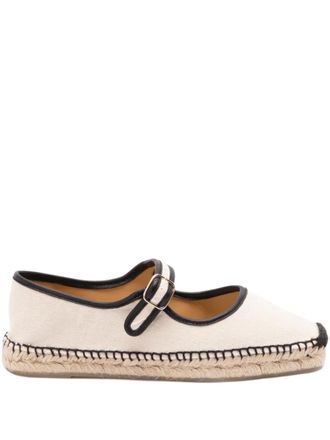 Castaner buckled piped espadrilles - women - Cotton/Calf Leather/Rubber - 35 - Neutrals
