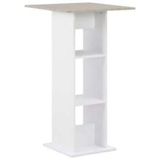 Berkfield Home Bar Table White & Concrete 60x60x110 cm | Size: 60 x 60 x 110 cm