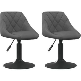 vidaXL Vidaxl - Sillas De Comedor Giratorias 2 Unidades Terciopelo Gris Oscuro