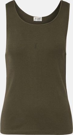 Saint Laurent Tank top Cassandre in jersey di cotone