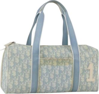 Dior Pre-owned Handbags, female, Blue, Size: ONE SIZE Pre-owned PVC Trotter Boston Bag