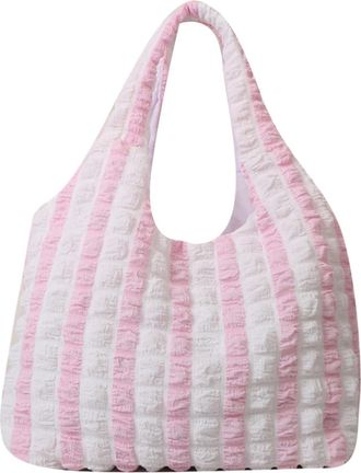Generic Womens Plush Bags Handbag Pleated Cloud Bag Female Candy Color Large Capacity Shoulder Handbags Shopping Girls Pouch Tote Bolsas(Pink)