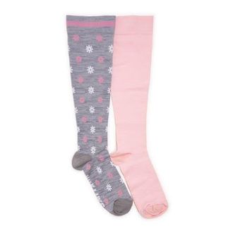 Muk Luks Nylon Blend Compression Socks 2 Pair Pack in Grey/pink at Nordstrom