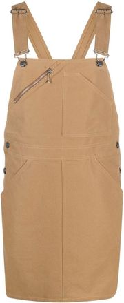 A.P.C. square-neck dungaree dress - women - Cotton - 40 - Brown