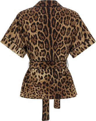 Dolce & Gabbana Womens Brown Silk Blouse