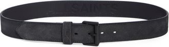 AllSaints Burnished Suede Belt in Raven Grey /Matte Black 020 at Nordstrom Rack, Size 32