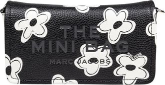 Marc Jacobs Bloemenprint Mini Leren Tas - Dames - Schoudertassen - Zwart - ONE Size - Leer - Tassen