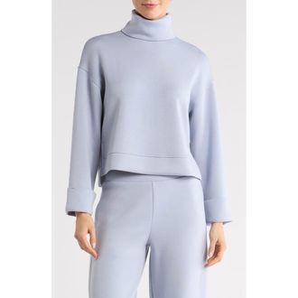 Spanx Cuffed Sleeve Crop Turtleneck Sweatshirt in Himalayan Cloud at Nordstrom Rack, Size X-Large