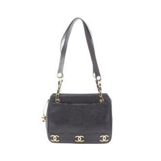 Chanel Pre-owned Triple Coco Mark Grained Calf Tote Bag - Dames - Pre-owned - Zwart - Maat: ONE Size Leer