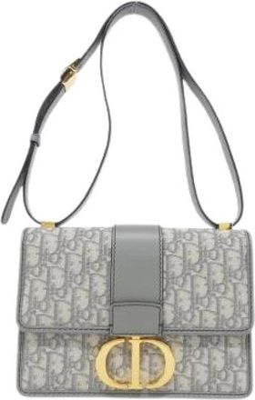 Dior Pre-owned Oblique 30 Montaigne Canvas Shoulder Bag - Dames - Vintage Schoudertas - Grijs - ONE Size - Vintage