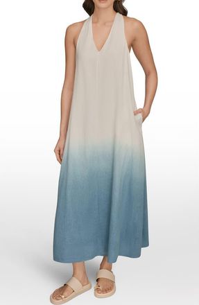 DKNY V-Neck Sleeveless Maxi Dress in Washed Indigo D at Nordstrom, Size X-Small