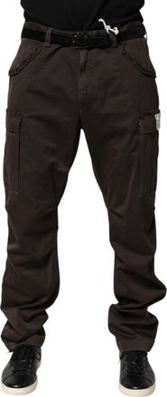 Dolce & Gabbana Brown Cotton Stretch Cargo Men Trouser Mens Pants