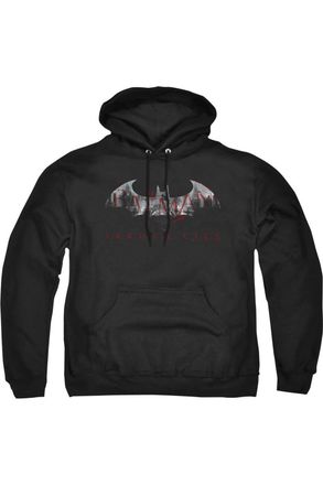 Gildan Batman Arkham City Bat Fill Adult Pull Over Hoodie / Hooded Sweatshirt