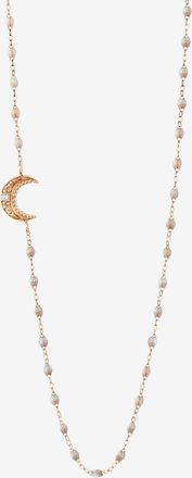 Gigi Clozeau Ros&eacute;gold-Halskette mit Harzperlen und Diamant Lune Opale - 42 cm