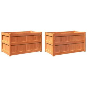 Berkfield Home Garden Planters 2 pcs Wax Brown Solid Wood Pine