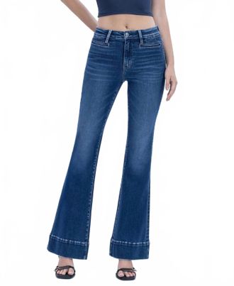 Flying Monkey Wells Flare Denim Jeans In Luminous Promise