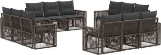 vidaXL Conjunto De Sof&aacute;s De Jard&iacute;n 12 Uds. Gris Y Gris Oscuro Vidaxl