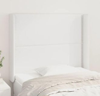 vidaXL Cabecero Con Orejas De Cuero Sint&eacute;tico Blanco 93x16x118/128 Cm Vidaxl