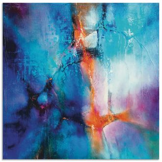 Artland Alu-Dibond-Druck »Türkis und Magenta I« Gegenstandslos 1 Stk. tlg. für Innen- und Aussenbereich geeignet, Outdoorbild