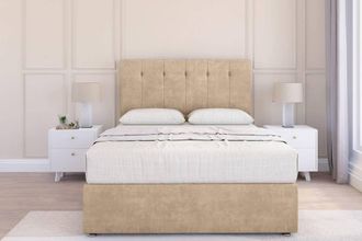 Sloomy Highbury Coniston Divan Base No Drawers - 54 Headboard in Cream | Size: Double