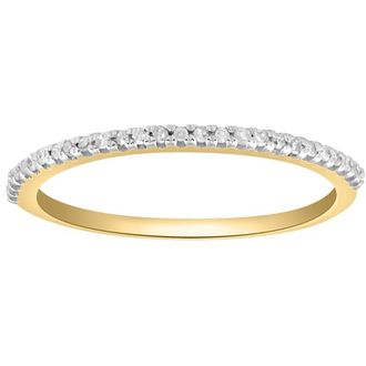 Pompeii3 Diamond Wedding Ring Yellow Gold Stackable Anniversary Band