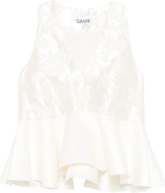 Ganni Sleeveless Tops - Dames - Tops zonder mouwen - Beige - L - Tops