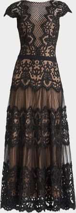 Tadashi Shoji Embellished Lace Gown
