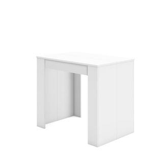 Skraut Home Consola extensible efecto madera blanco 180x90x77cm
