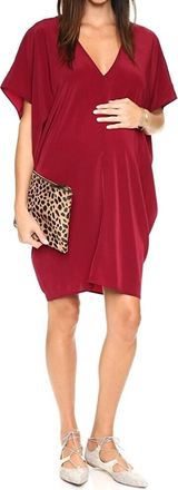 Hatch Slouch Maternity Dress In Scarlet Red