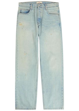 Cherry Los Angeles Distressed Relaxed Straight-leg Jeans - Light Blue - 36 (W36 / XL)
