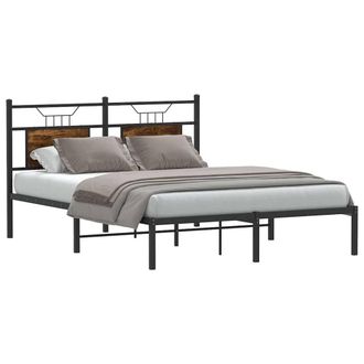 Berkfield Home Decorative Bed Frame without Mattress Smoked Oak 137x190 cm Engin in Brown