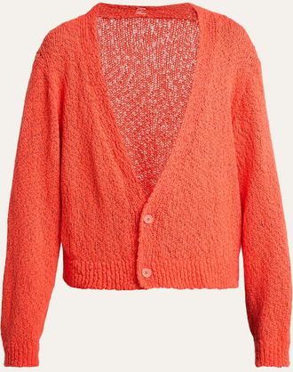 Homme Pliss&eacute; Issey Miyake Mens Cotton Knit Oversized Cardigan