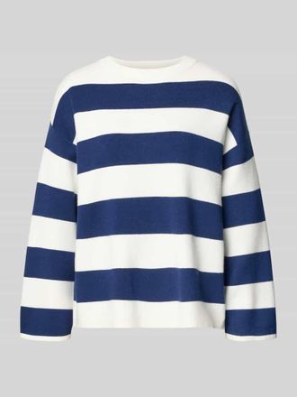 b.young B.Young Strickpullover aus Viskose-Mix mit Streifenmuster Modell OTARI in Weiss, Gr&ouml;&szlig;e XXL