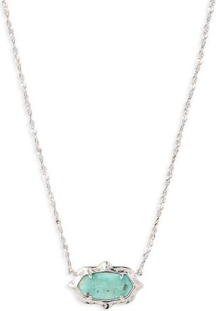 Kendra Scott Elisa Scallop Pendant Necklace in Silver Sea Green Chrysocolla at Nordstrom