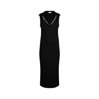 Liu Jo Abito midi con strass - Dames - Casual kleedjes - Zwart - S - Polyester - Kleedjes